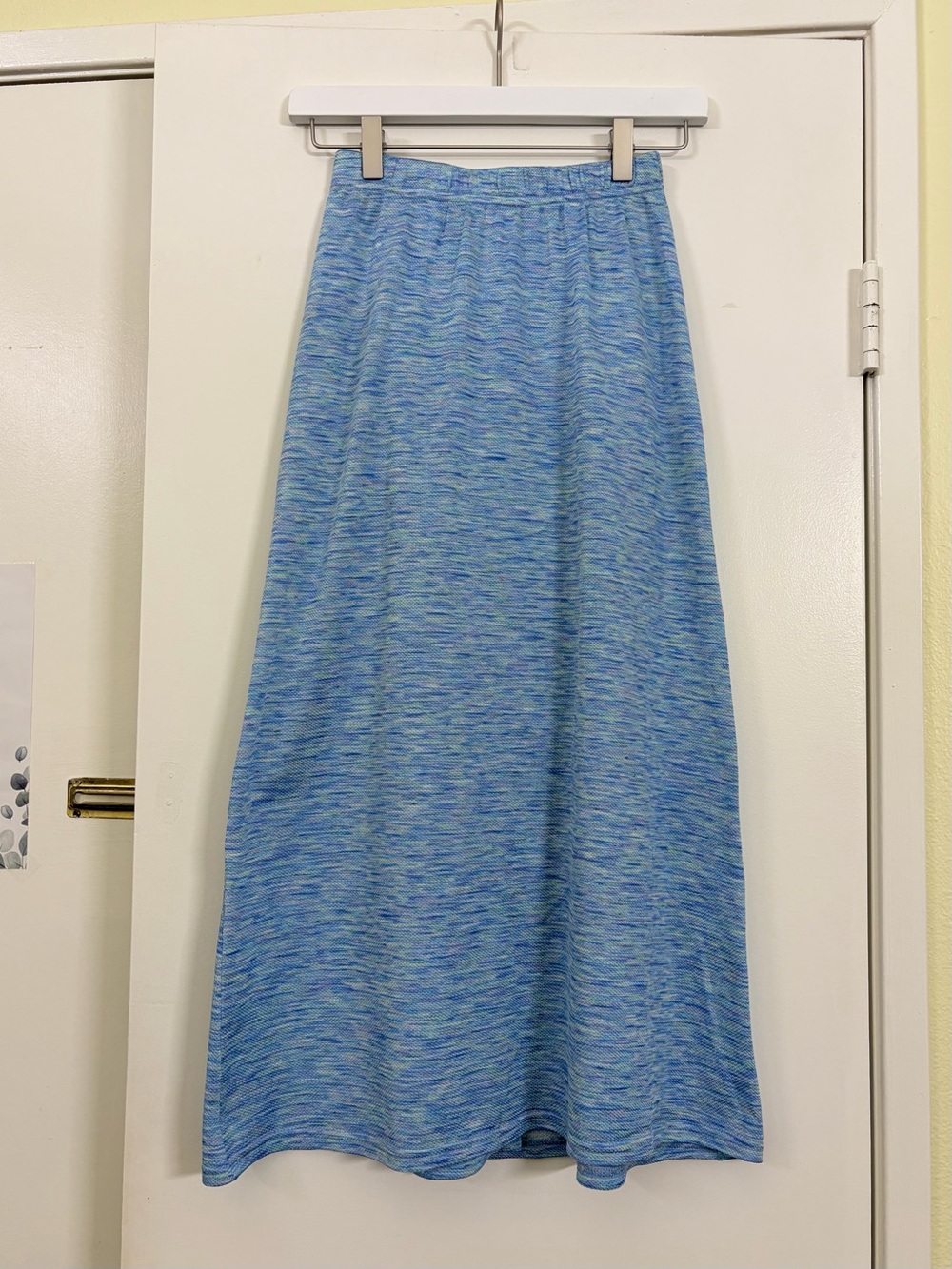 Vintage Missoni Donna Italy Space Dye Knit Midi Skirt Blue Marled Designer US 4
